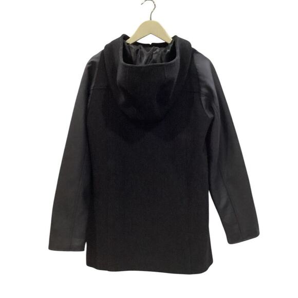 Emerson Fry Hooded Wool Blend Parka In Black Charcoal Size 6 - Picture 9 of 13